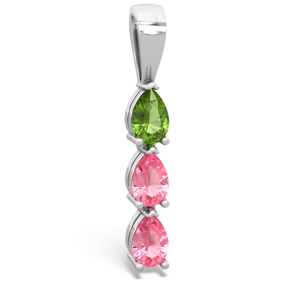 Peridot Dew Drops 14K White Gold pendant P2251