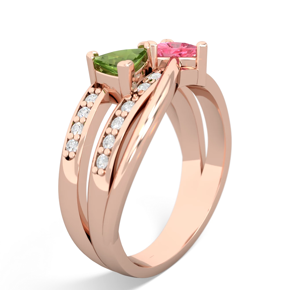 Peridot Bowtie 14K Rose Gold ring R2360