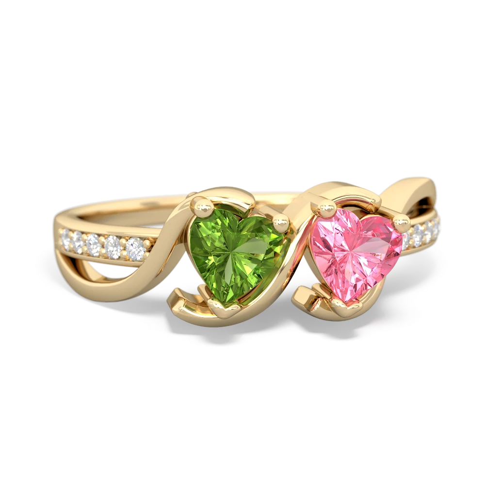 Peridot Side By Side 14K Yellow Gold ring R3090