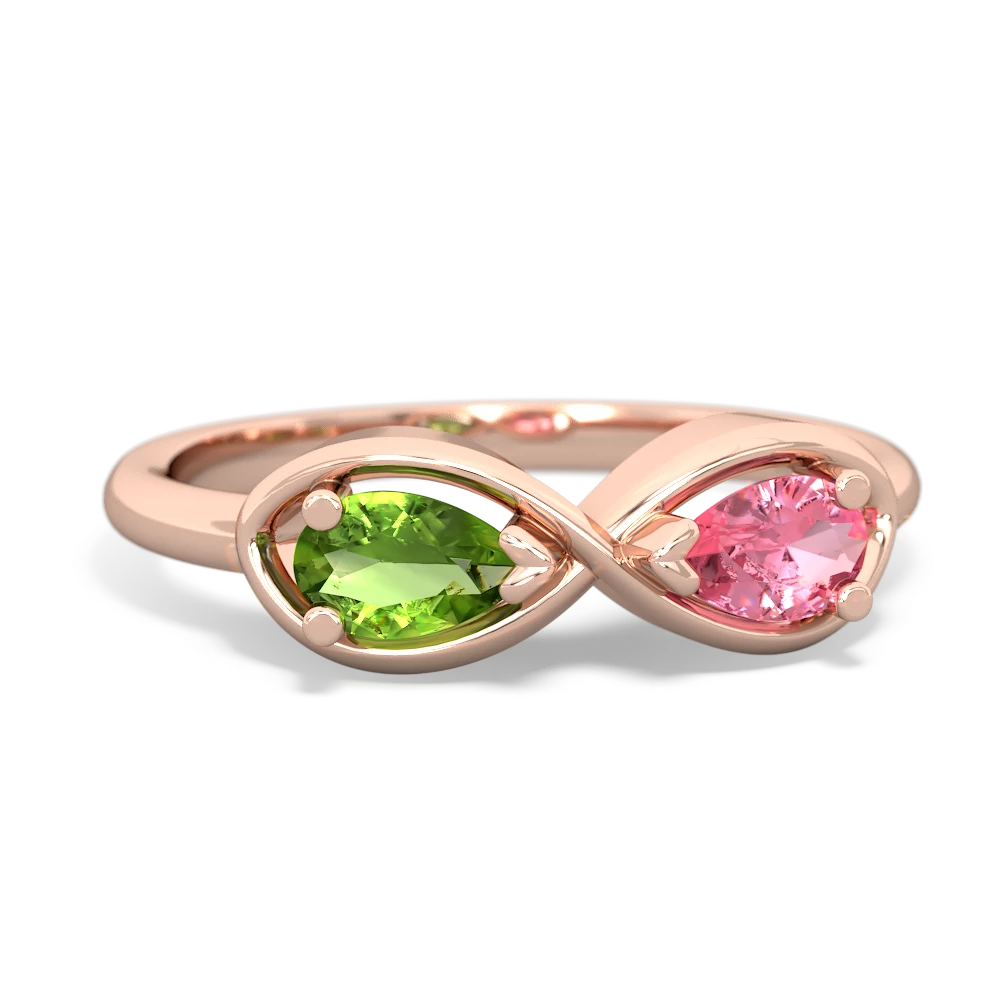 Peridot Infinity 14K Rose Gold ring R5050