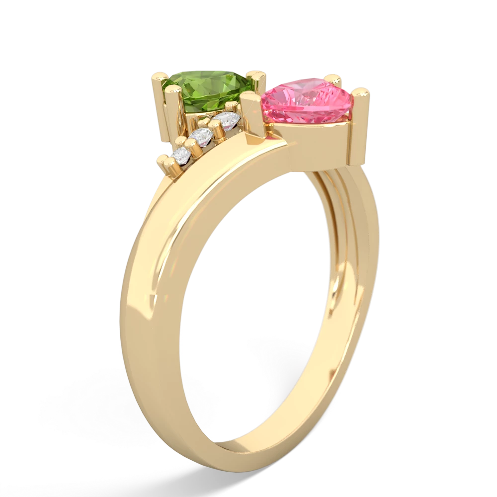 Peridot Heart To Heart 14K Yellow Gold ring R2064