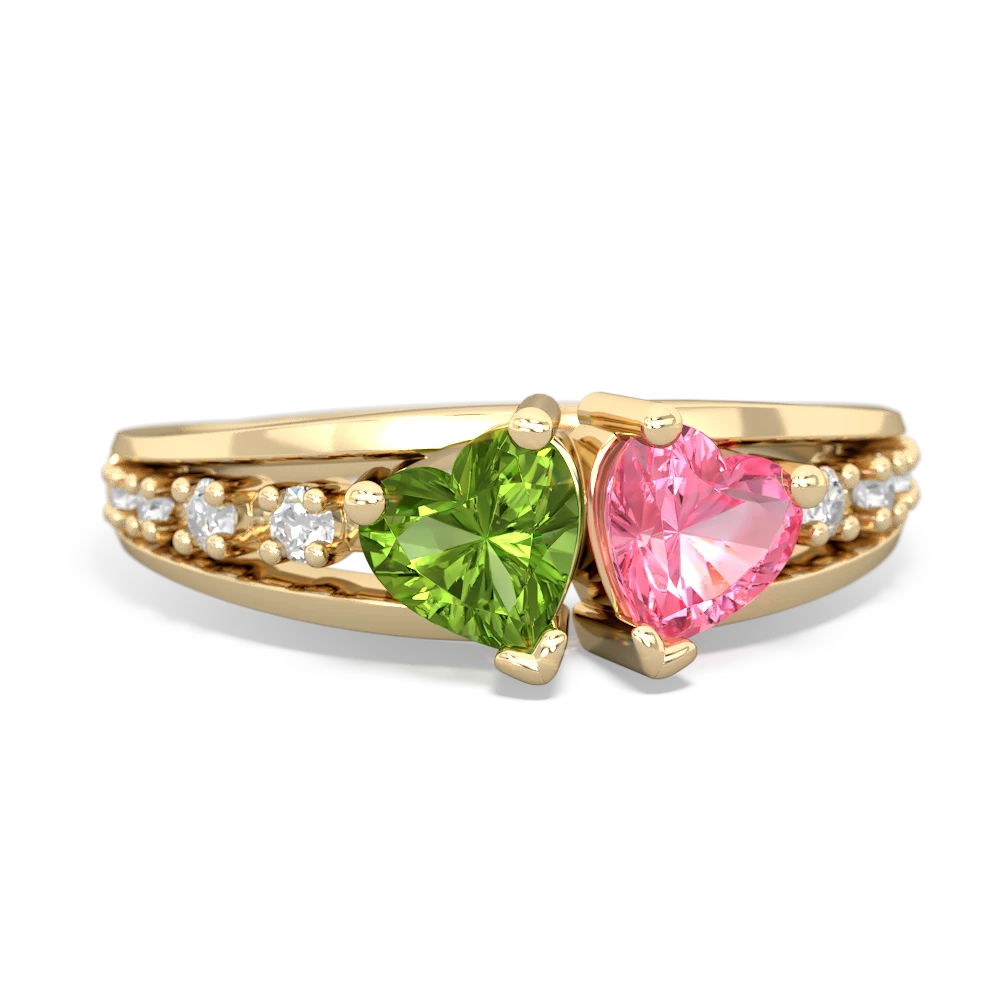 Peridot Heart To Heart 14K Yellow Gold ring R3342