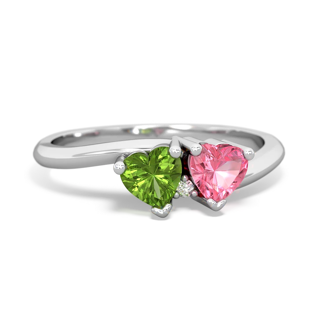 Peridot Sweethearts 14K White Gold ring R5260