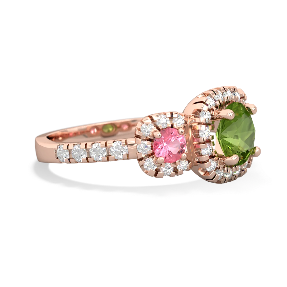 Peridot Regal Halo 14K Rose Gold ring R5350