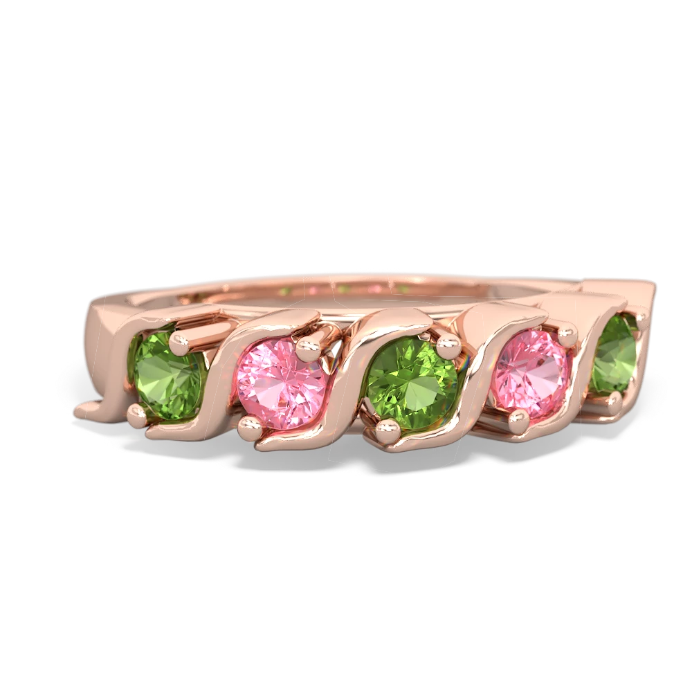 Peridot Anniversary Band 14K Rose Gold ring R2089