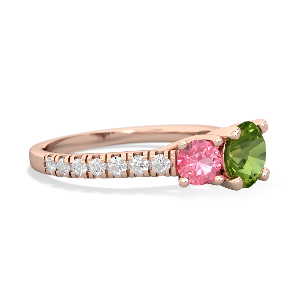 Peridot Pave Trellis 14K Rose Gold ring R5500