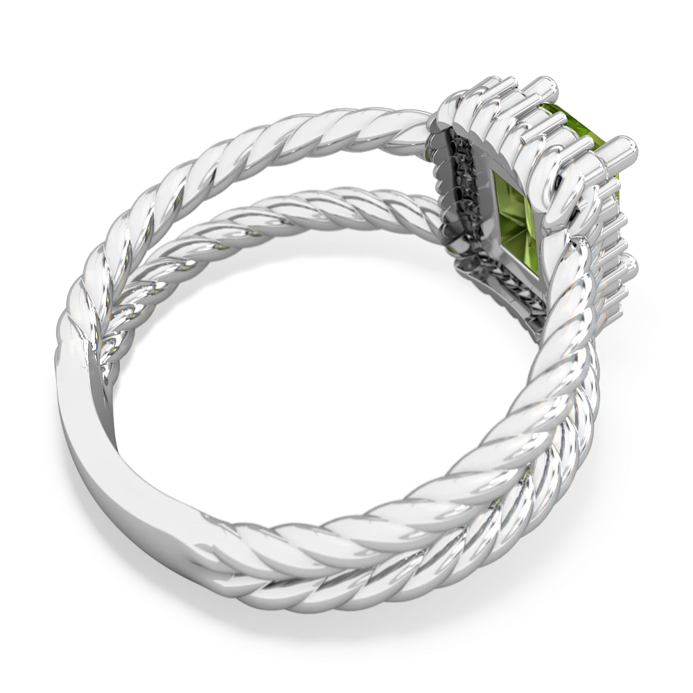 Peridot Rope Split Band 14K White Gold ring R2628