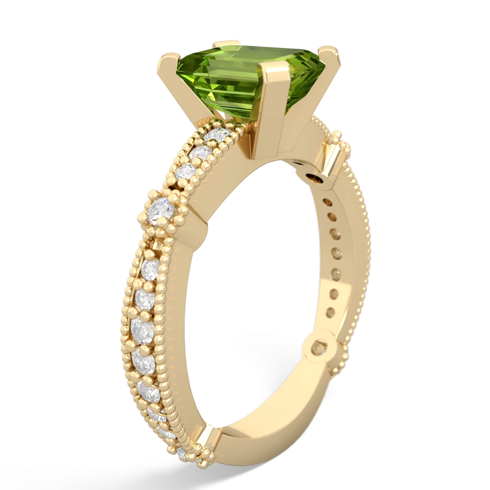 Peridot Sparkling Tiara 8X6 Emerald-Cut 14K Yellow Gold ring R26298EM