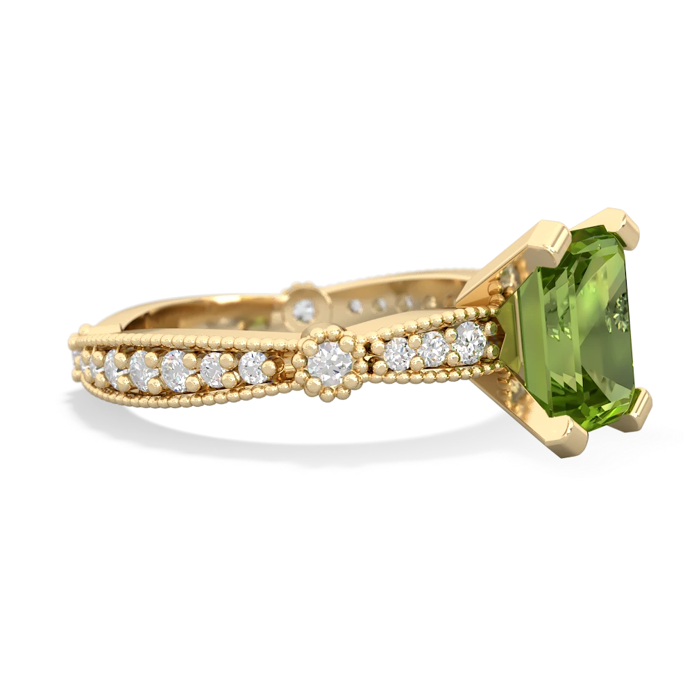 Peridot Sparkling Tiara 8X6 Emerald-Cut 14K Yellow Gold ring R26298EM