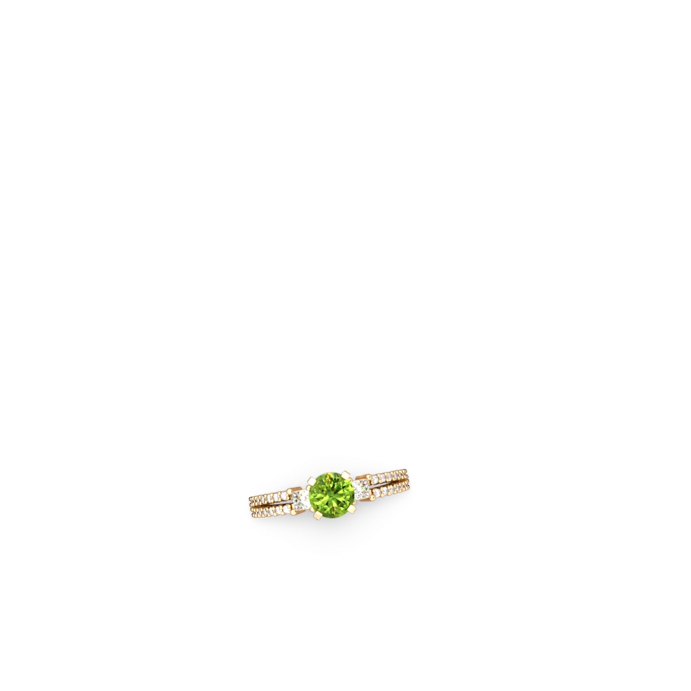 Peridot Classic 6Mm Round Engagement 14K Yellow Gold ring R26436RD