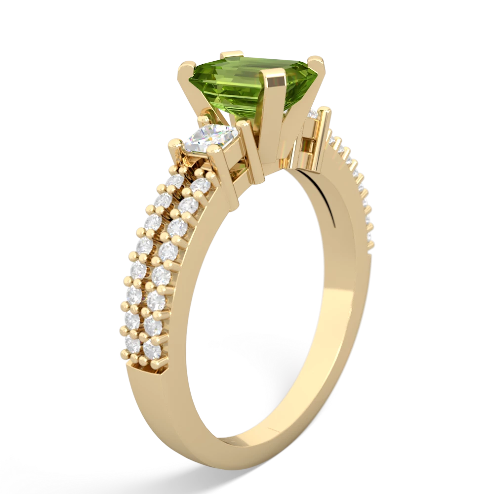 Peridot Classic 7X5mm Emerald-Cut Engagement 14K Yellow Gold ring R26437EM