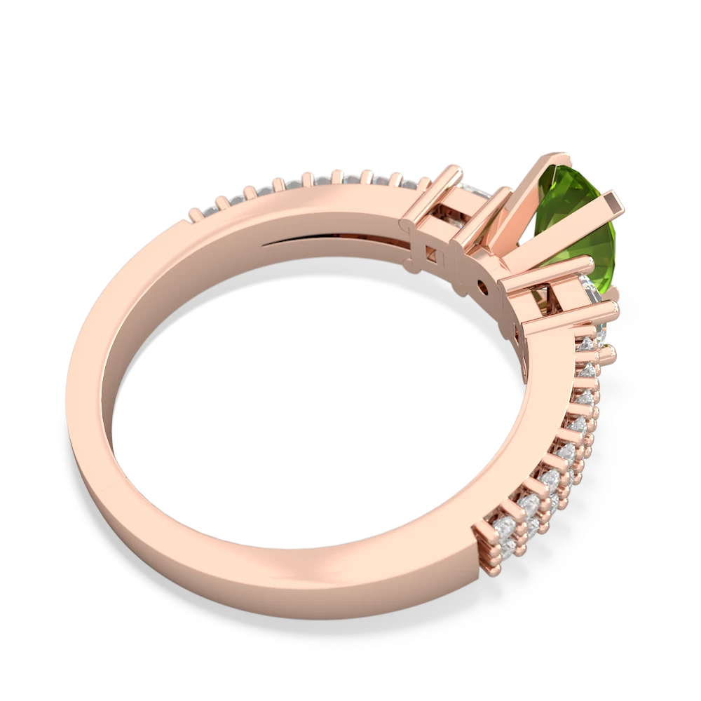 Peridot Classic 7X5mm Oval Engagement 14K Rose Gold ring R26437VL