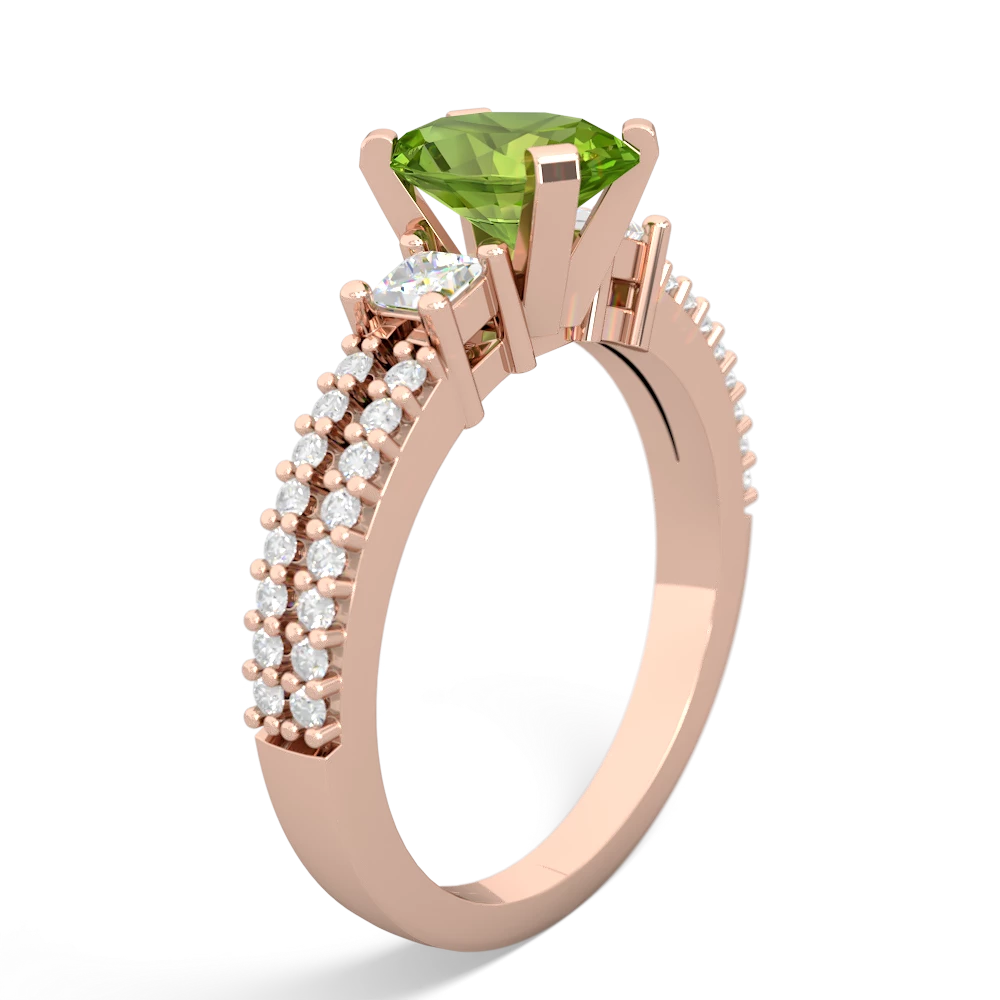 Peridot Classic 8X6mm Oval Engagement 14K Rose Gold ring R26438VL