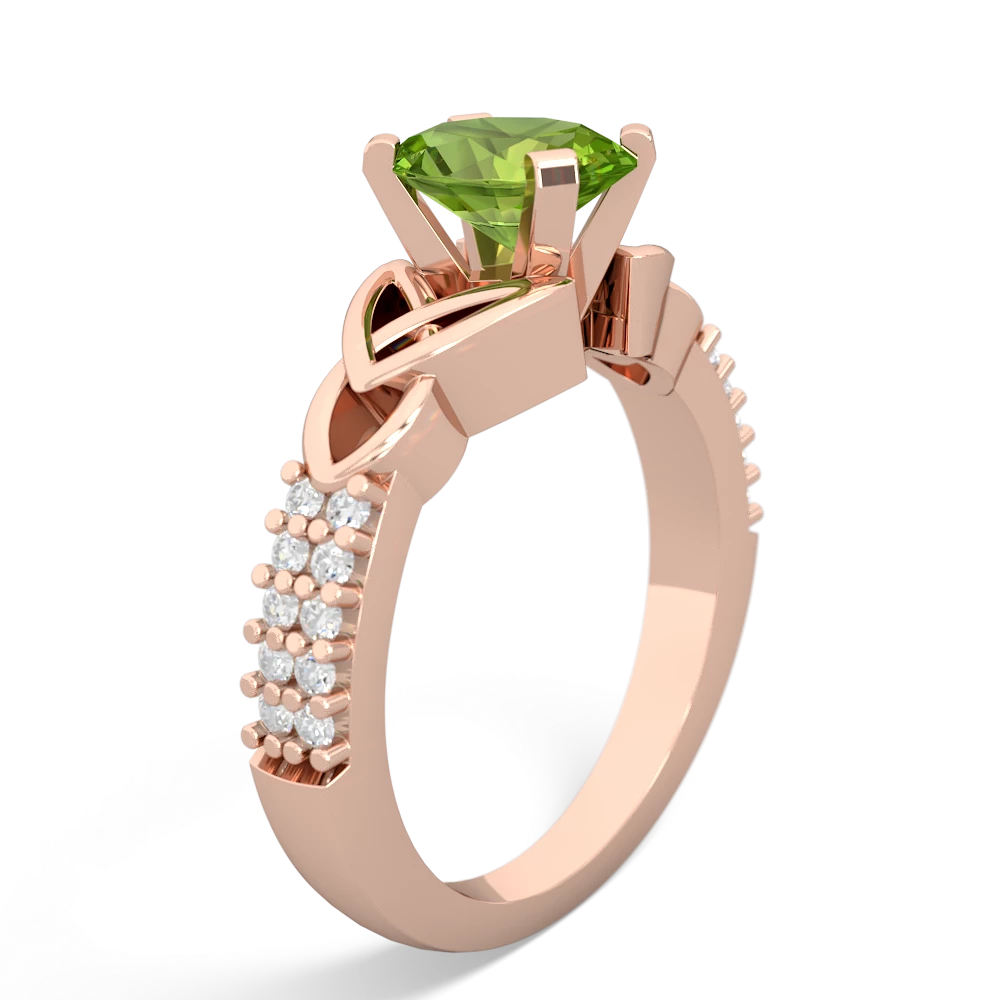 Peridot Celtic Knot 8X6 Oval Engagement 14K Rose Gold ring R26448VL