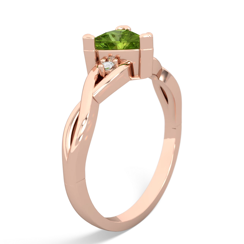 Peridot Trillion Twist 14K Rose Gold ring R2104