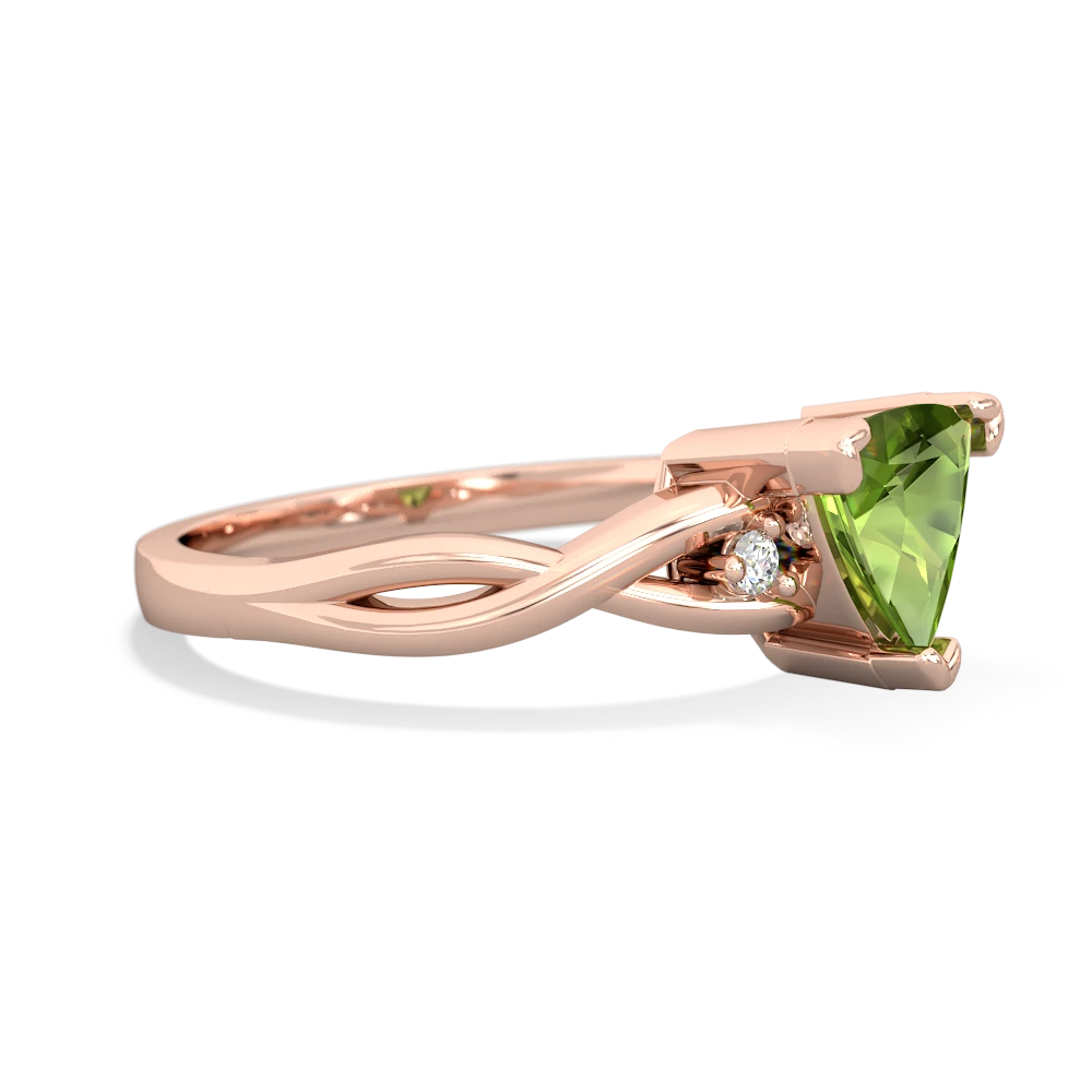 Peridot Trillion Twist 14K Rose Gold ring R2104