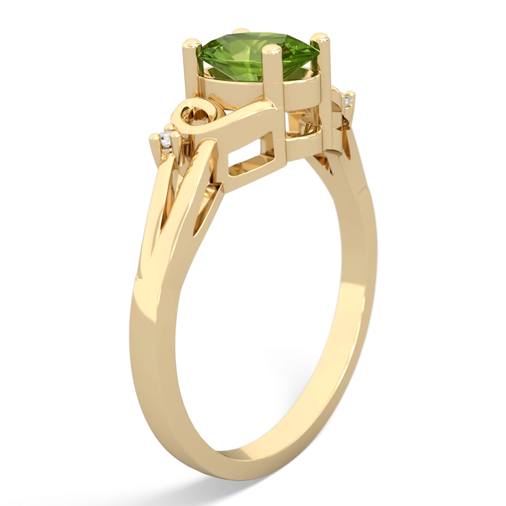 Peridot Swirls 14K Yellow Gold ring R2347