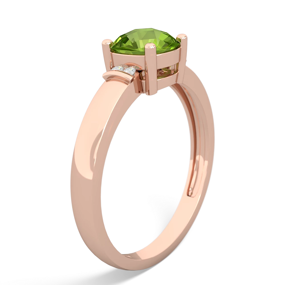 Peridot Simply Elegant Cushion 14K Rose Gold ring R2489