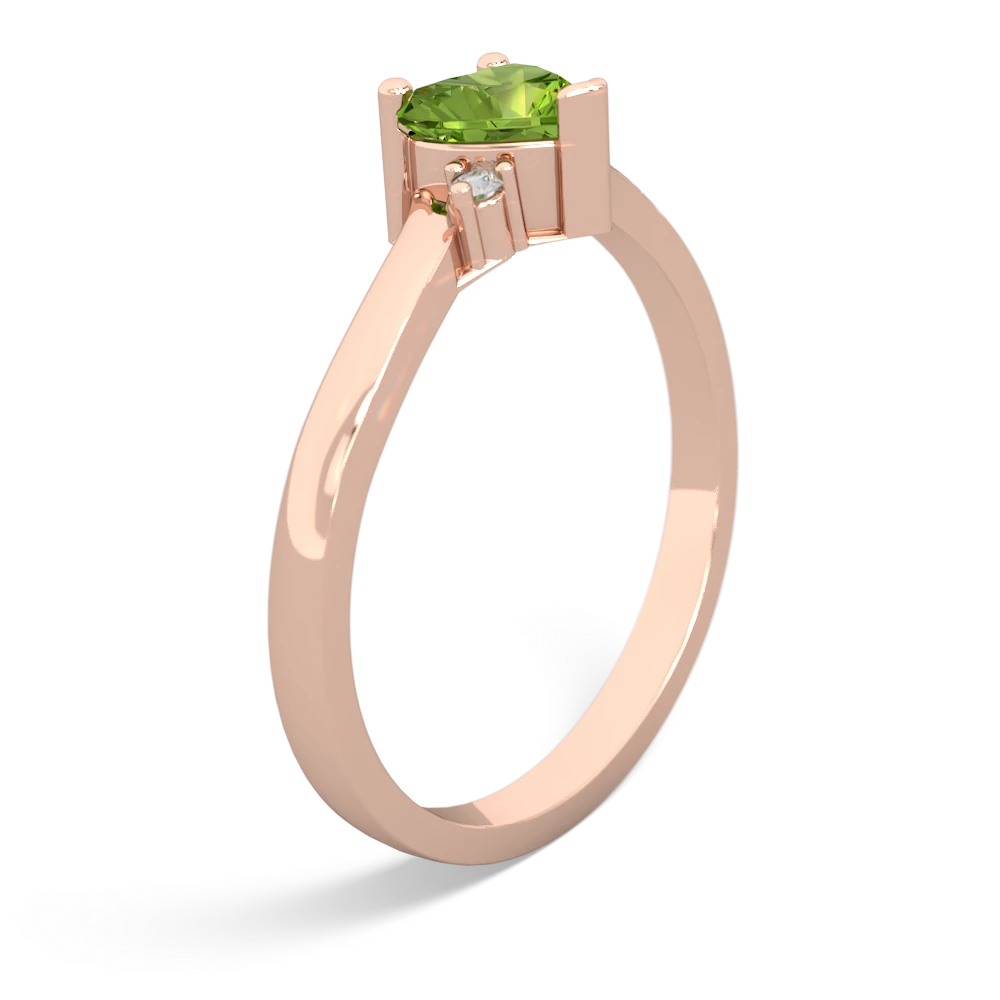 Peridot Delicate Heart 14K Rose Gold ring R0203