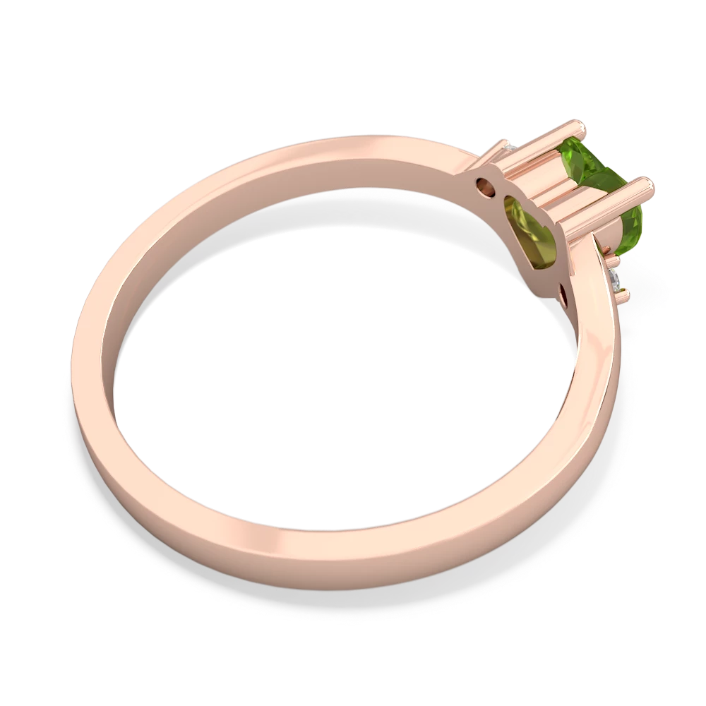 Peridot Delicate Heart 14K Rose Gold ring R0203