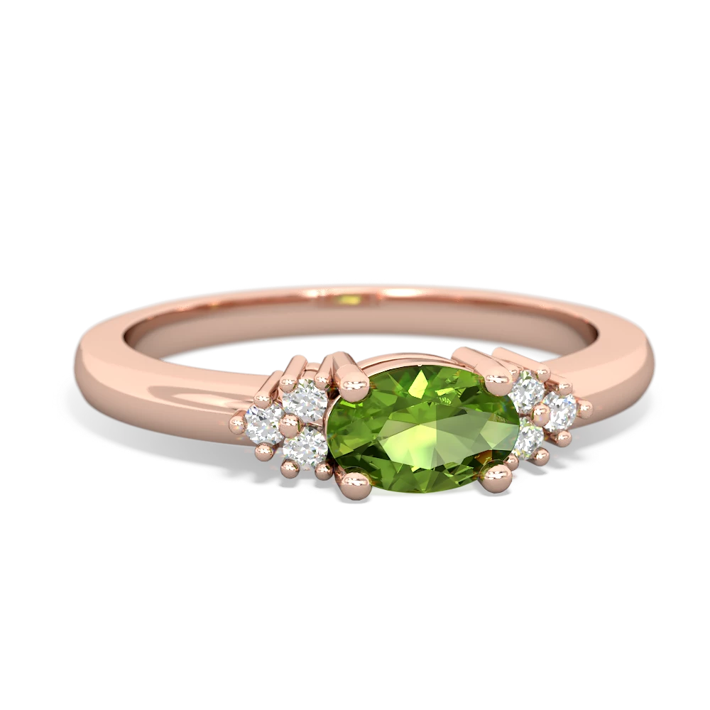 Peridot Simply Elegant East-West 14K Rose Gold ring R2480