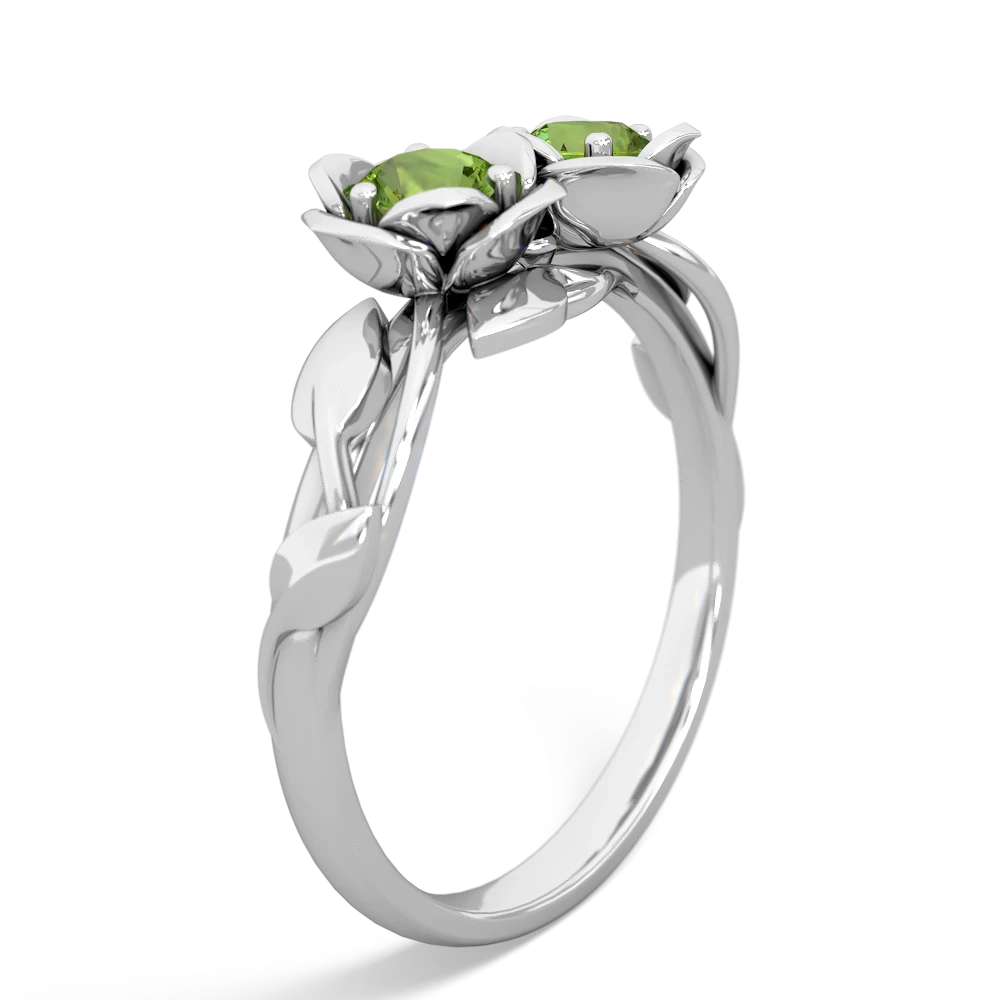 Peridot Rose Garden 14K White Gold ring R5510