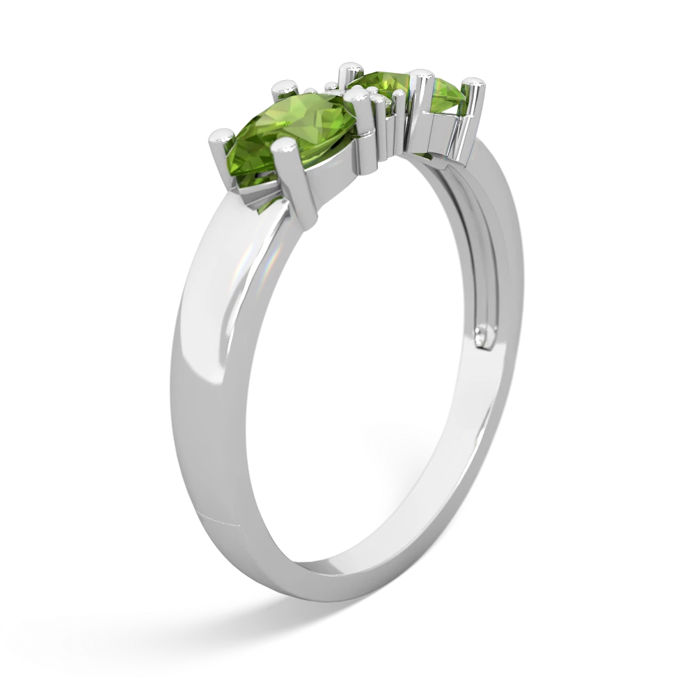 Peridot Pear Bowtie 14K White Gold ring R0865