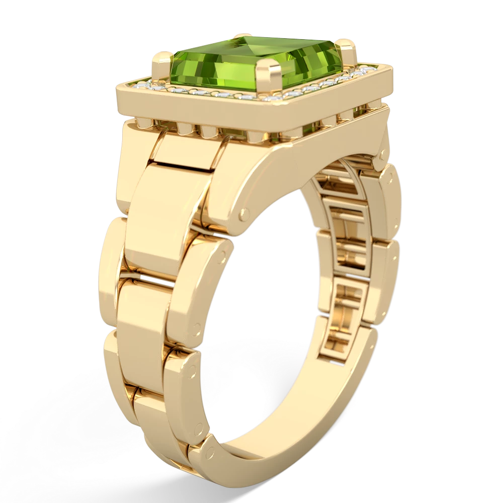 Peridot Men's Watch 14K Yellow Gold ring R0510