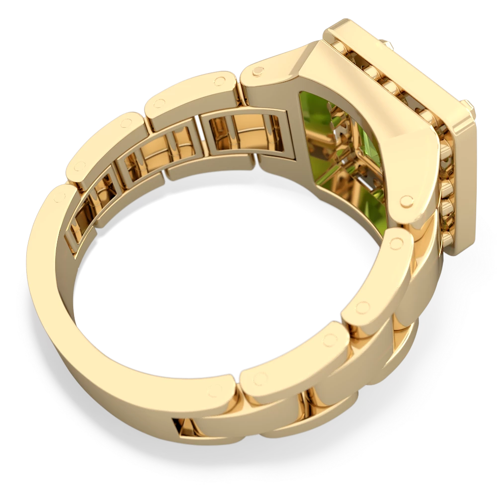 Peridot Men's Watch 14K Yellow Gold ring R0510