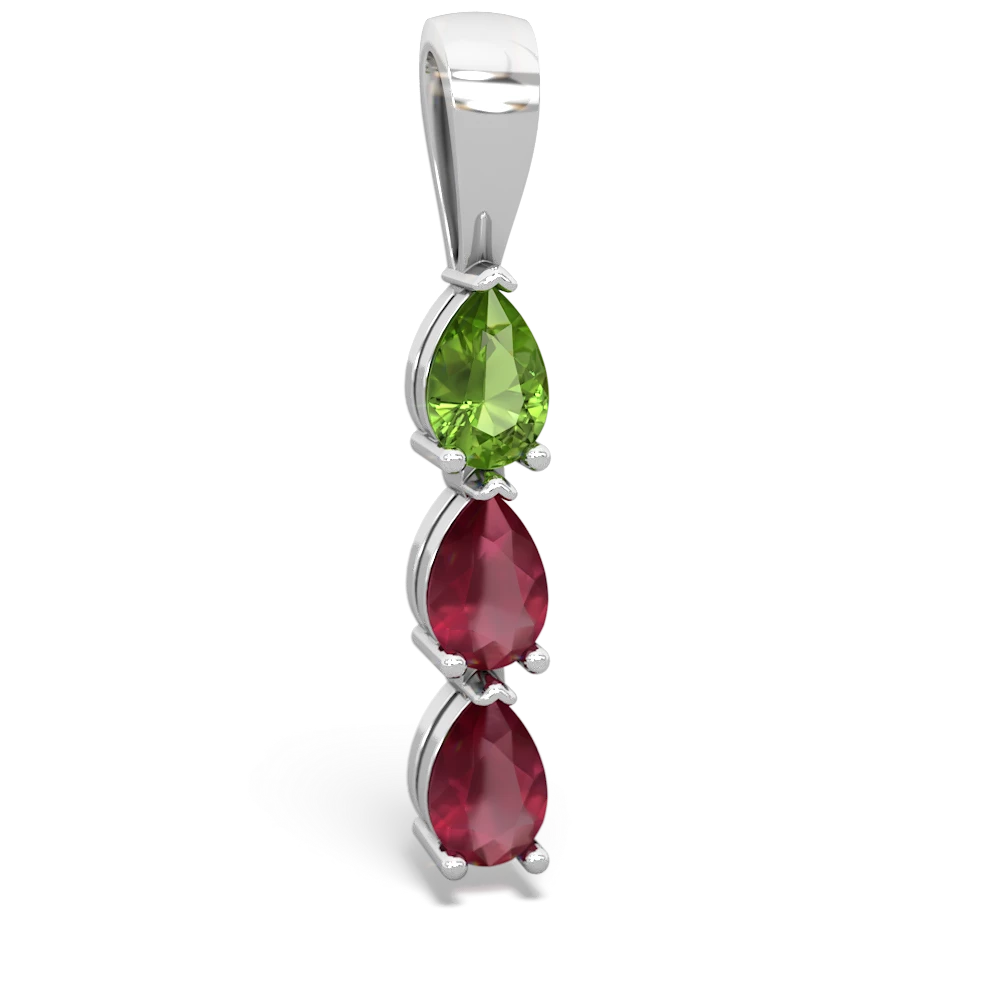 Peridot Dew Drops 14K White Gold pendant P2251