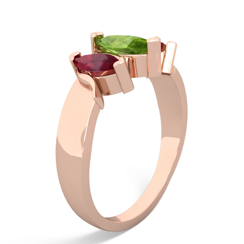 Peridot Three Peeks 14K Rose Gold ring R2433