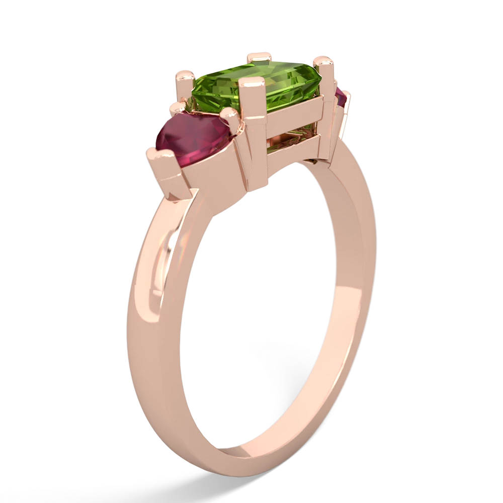 Peridot Three Stone 14K Rose Gold ring R5235