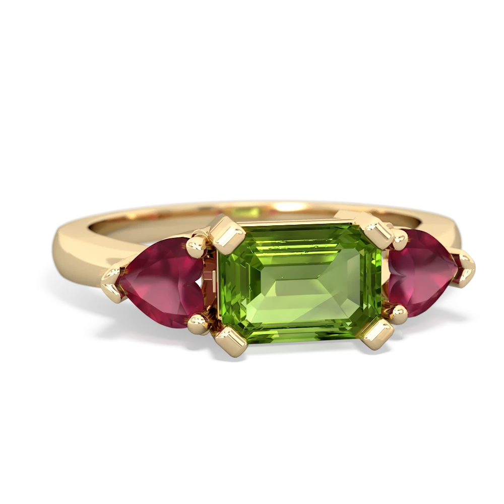 Peridot Three Stone 14K Yellow Gold ring R5235