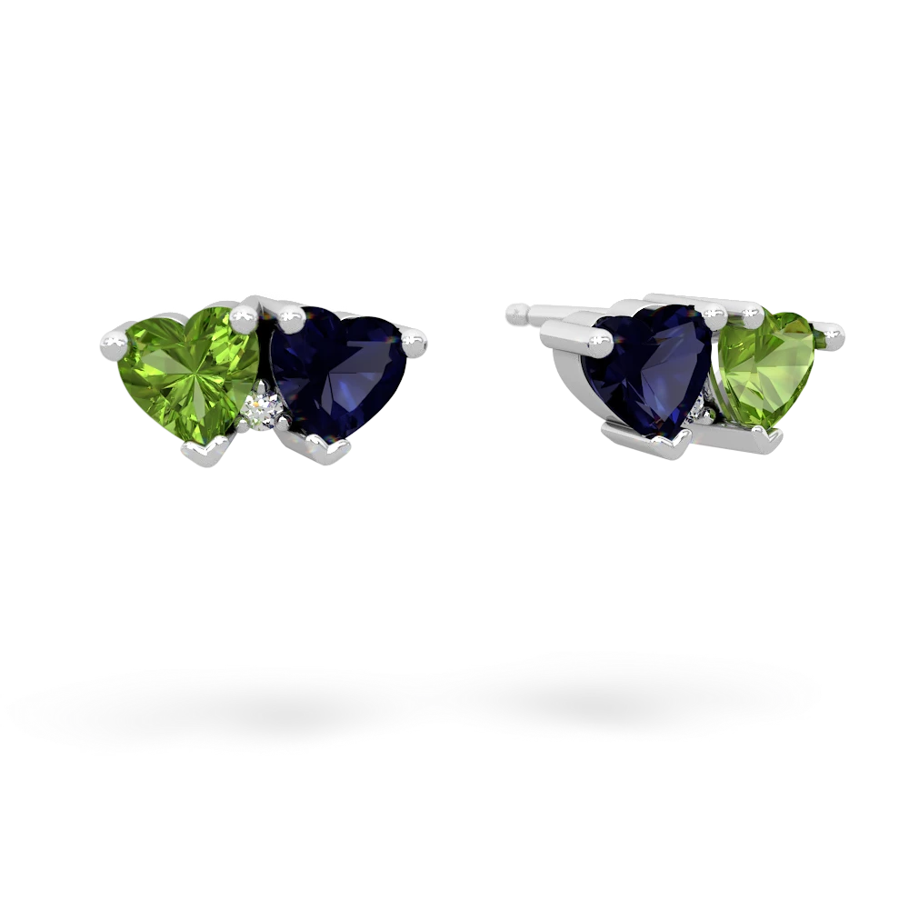 Peridot Sweethearts 14K White Gold earrings E5260