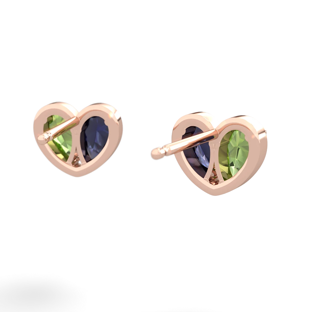 Peridot 'Our Heart' 14K Rose Gold earrings E5072