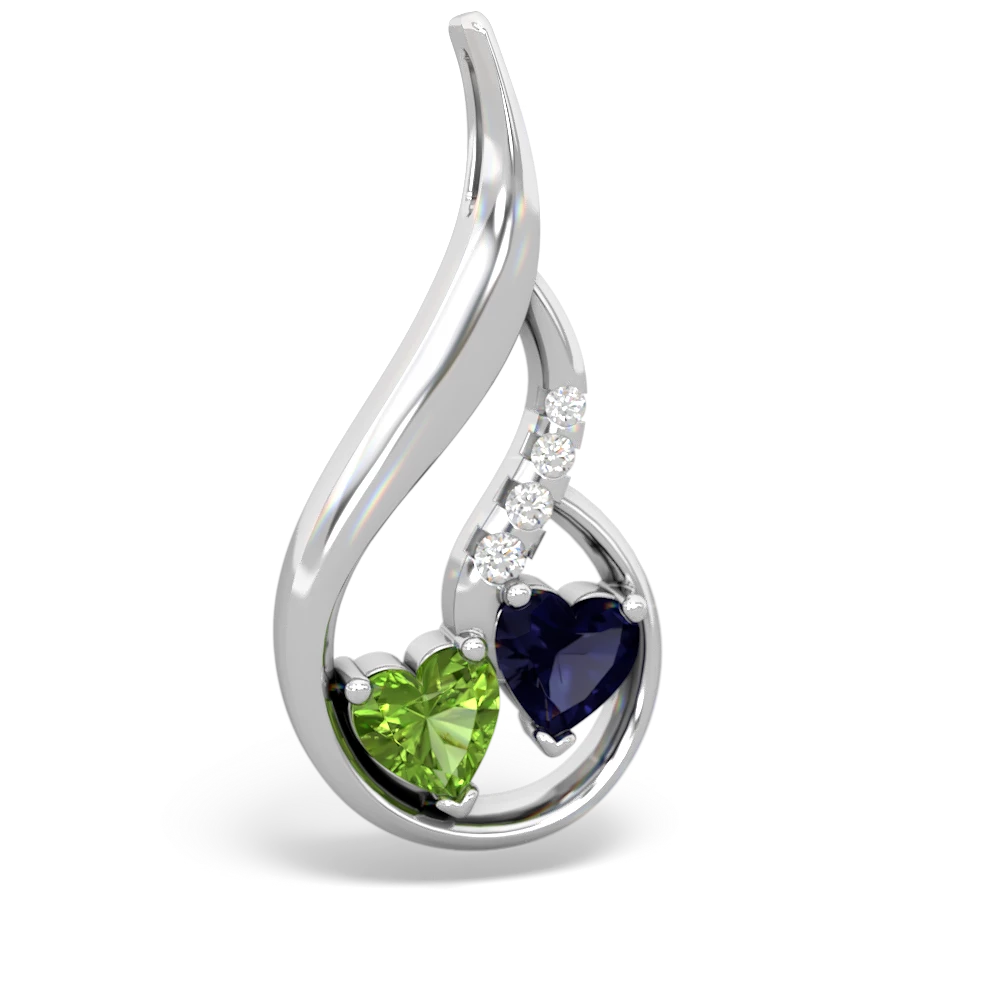 Peridot Keepsake Curves 14K White Gold pendant P5450