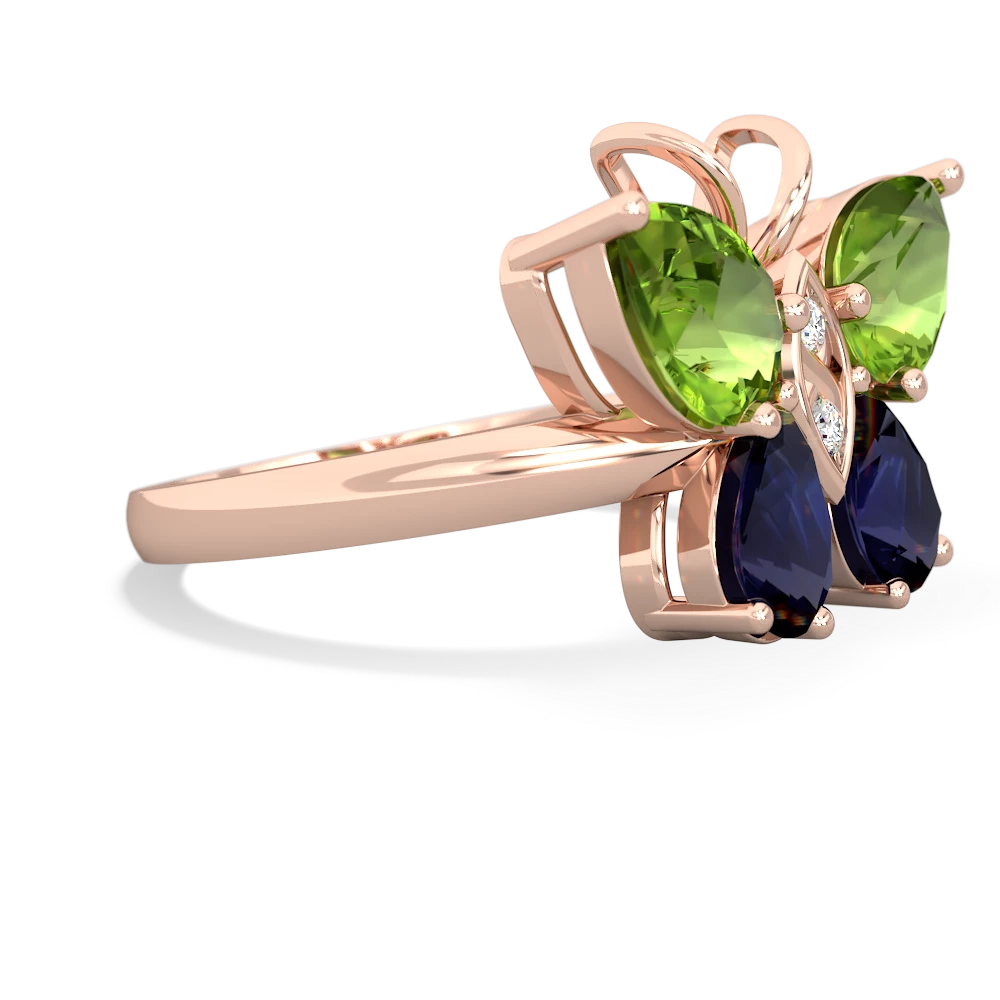 Peridot Butterfly 14K Rose Gold ring R2215