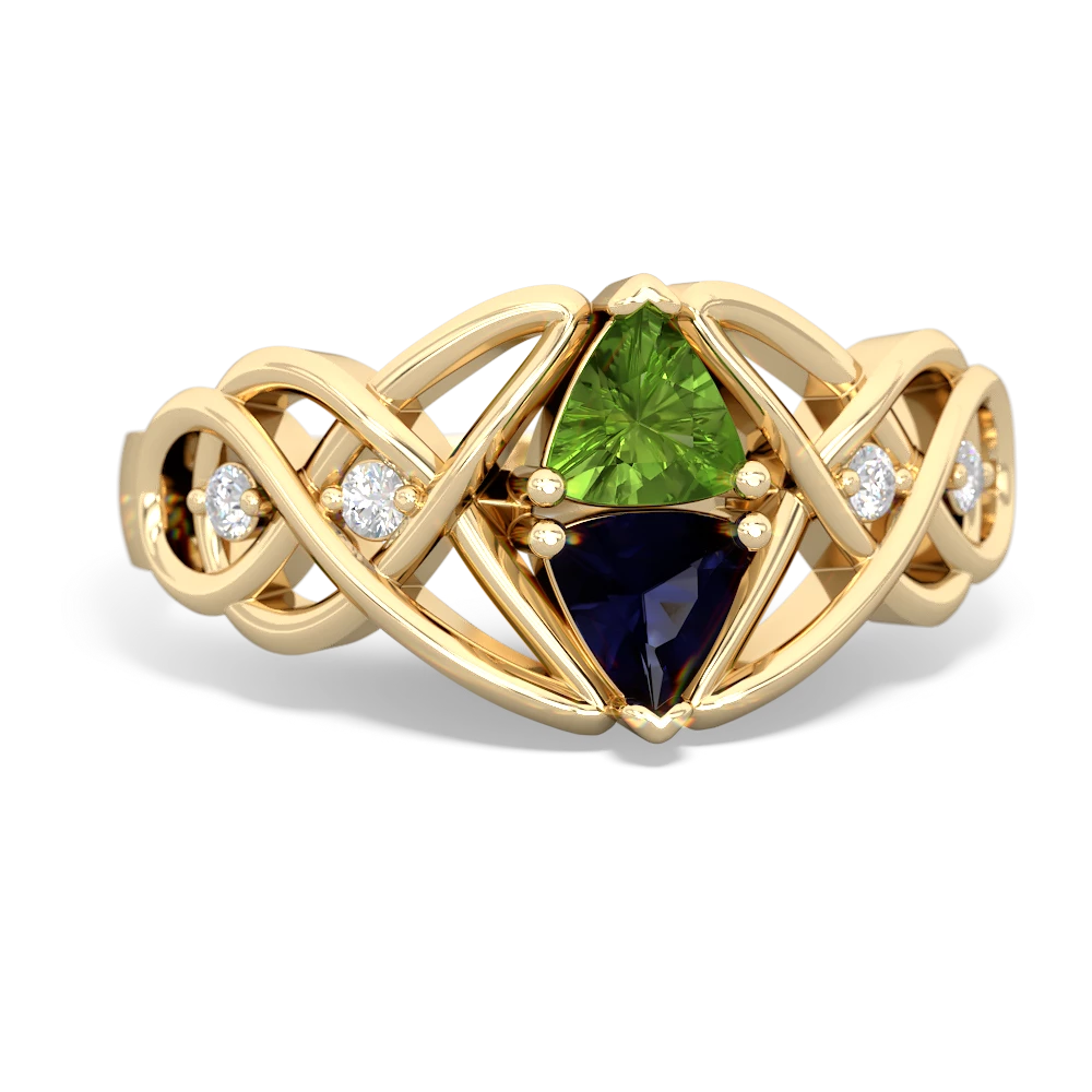 Peridot Keepsake Celtic Knot 14K Yellow Gold ring R5300