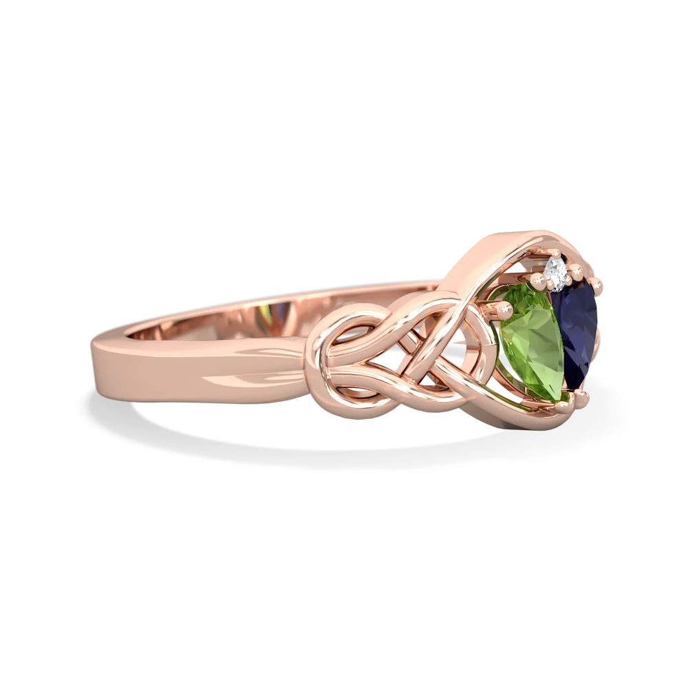 Peridot Celtic Love Knot 14K Rose Gold ring R5420