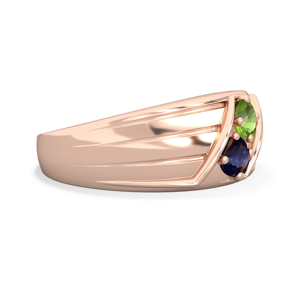 Peridot Men's Streamline 14K Rose Gold ring R0460