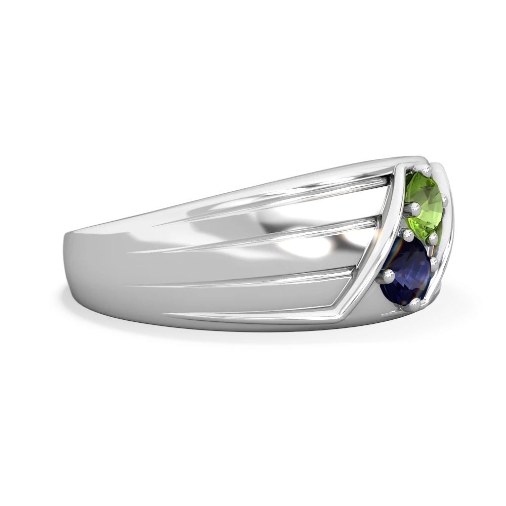 Peridot Men's Streamline 14K White Gold ring R0460