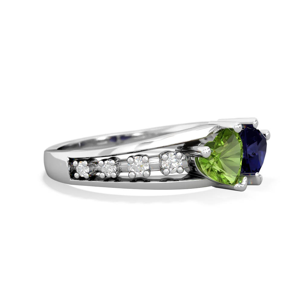 Peridot Heart To Heart 14K White Gold ring R3342