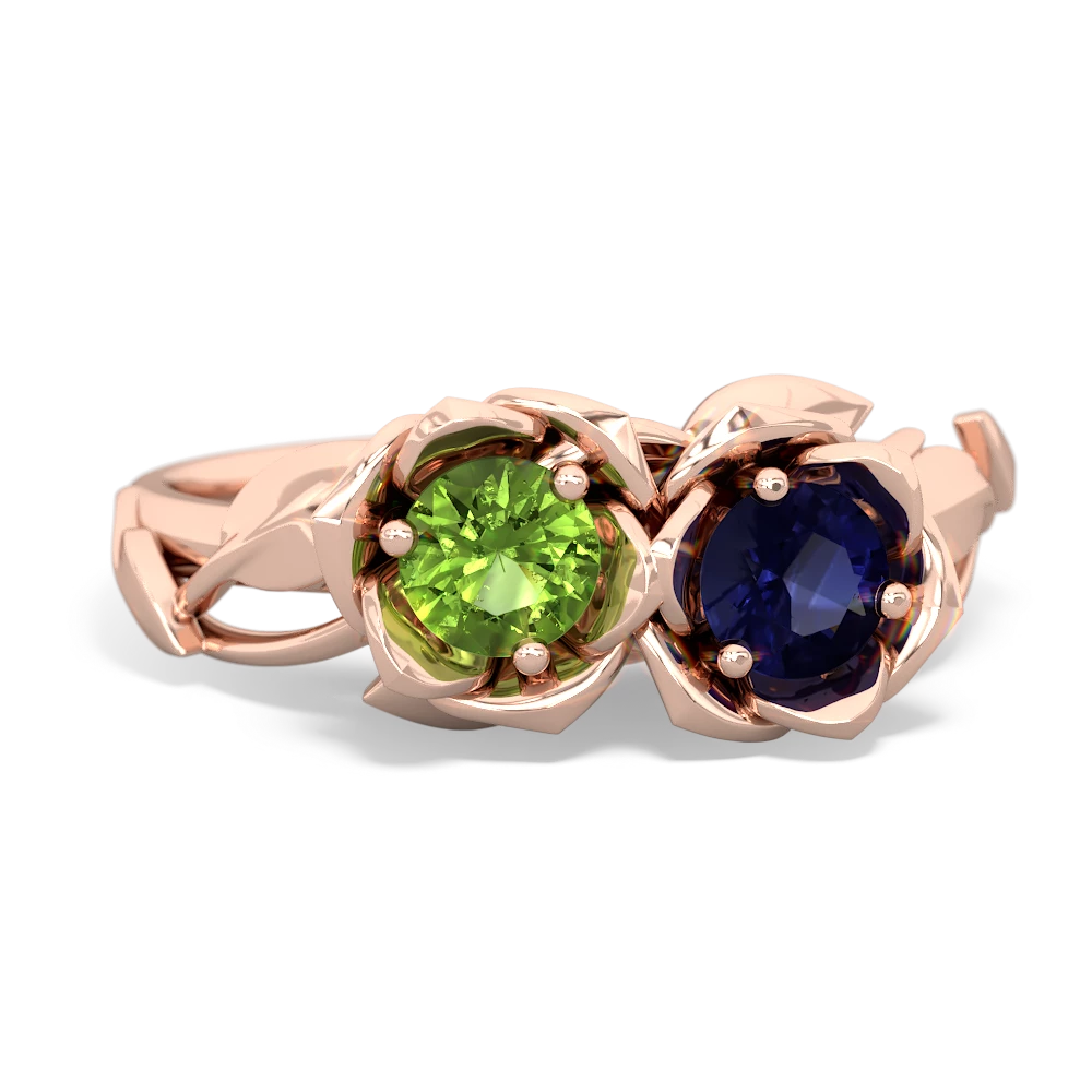 Peridot Rose Garden 14K Rose Gold ring R5510