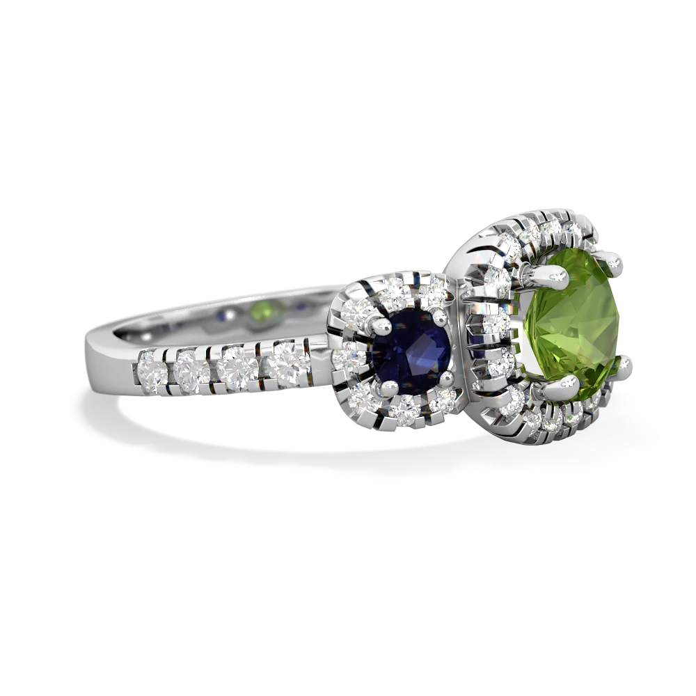 Peridot Regal Halo 14K White Gold ring R5350