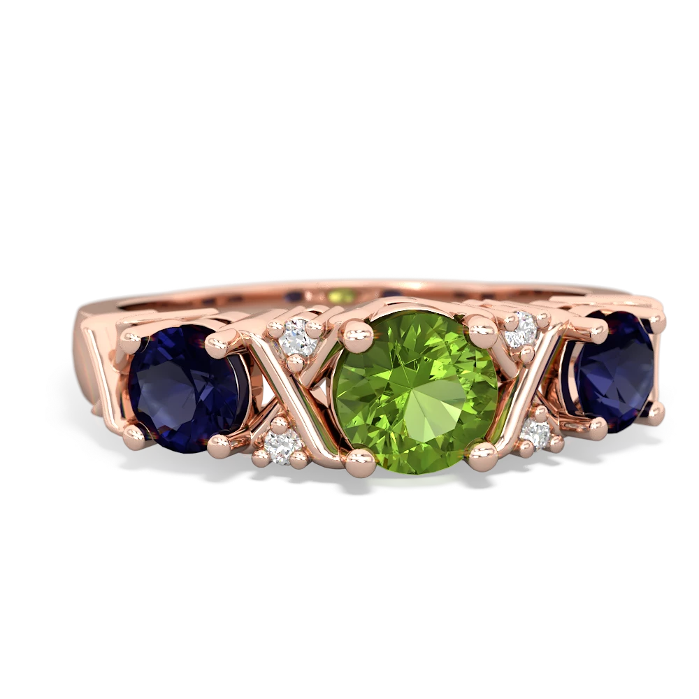 Peridot Hugs And Kisses 14K Rose Gold ring R5016