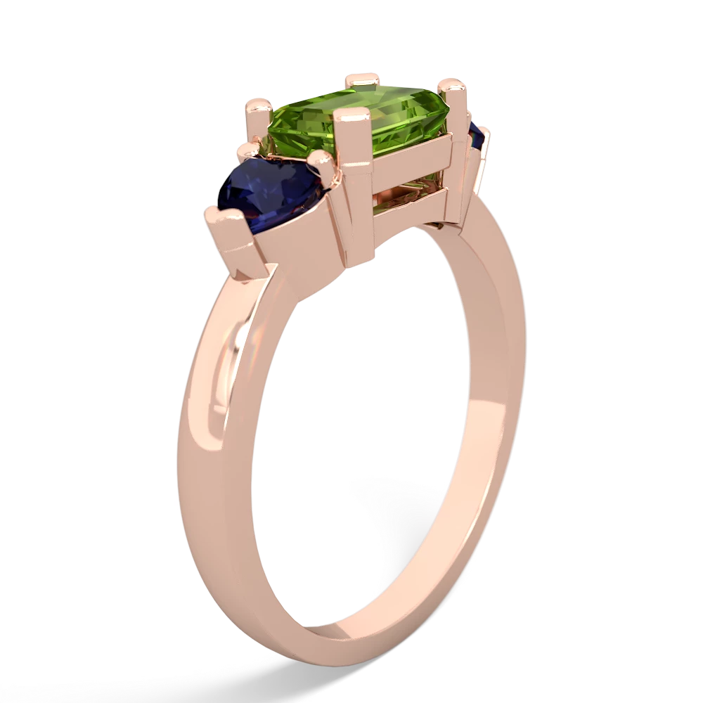 Peridot Three Stone 14K Rose Gold ring R5235