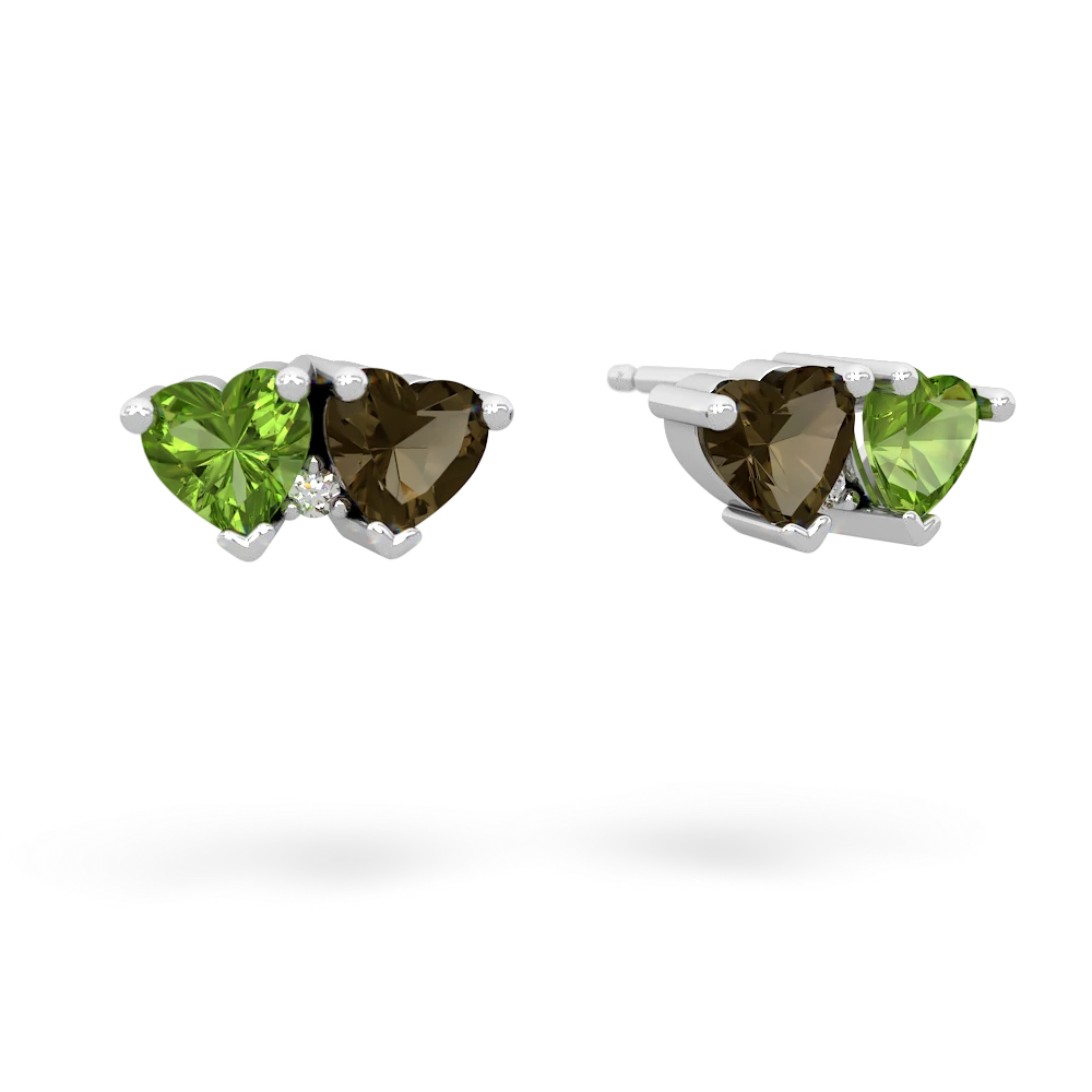 Peridot Sweethearts 14K White Gold earrings E5260