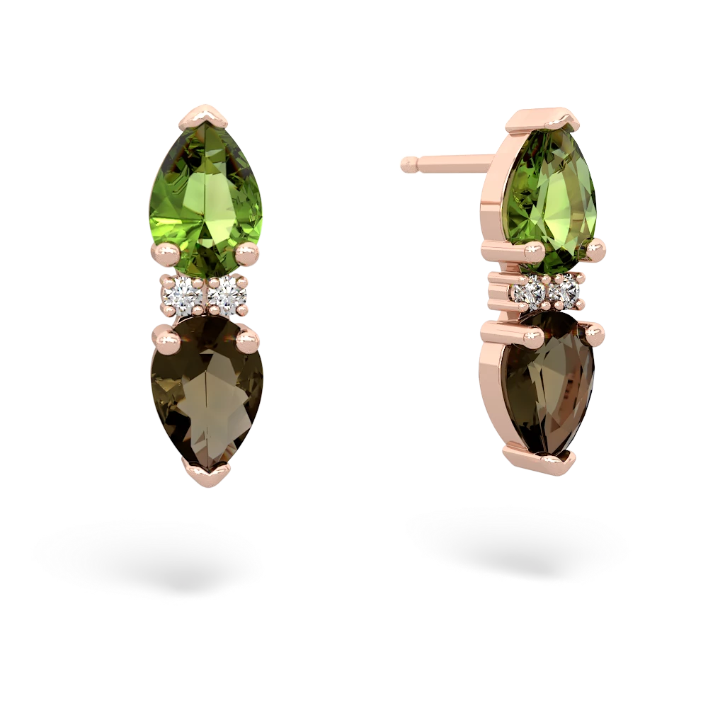 Peridot Bowtie Drop 14K Rose Gold earrings E0865