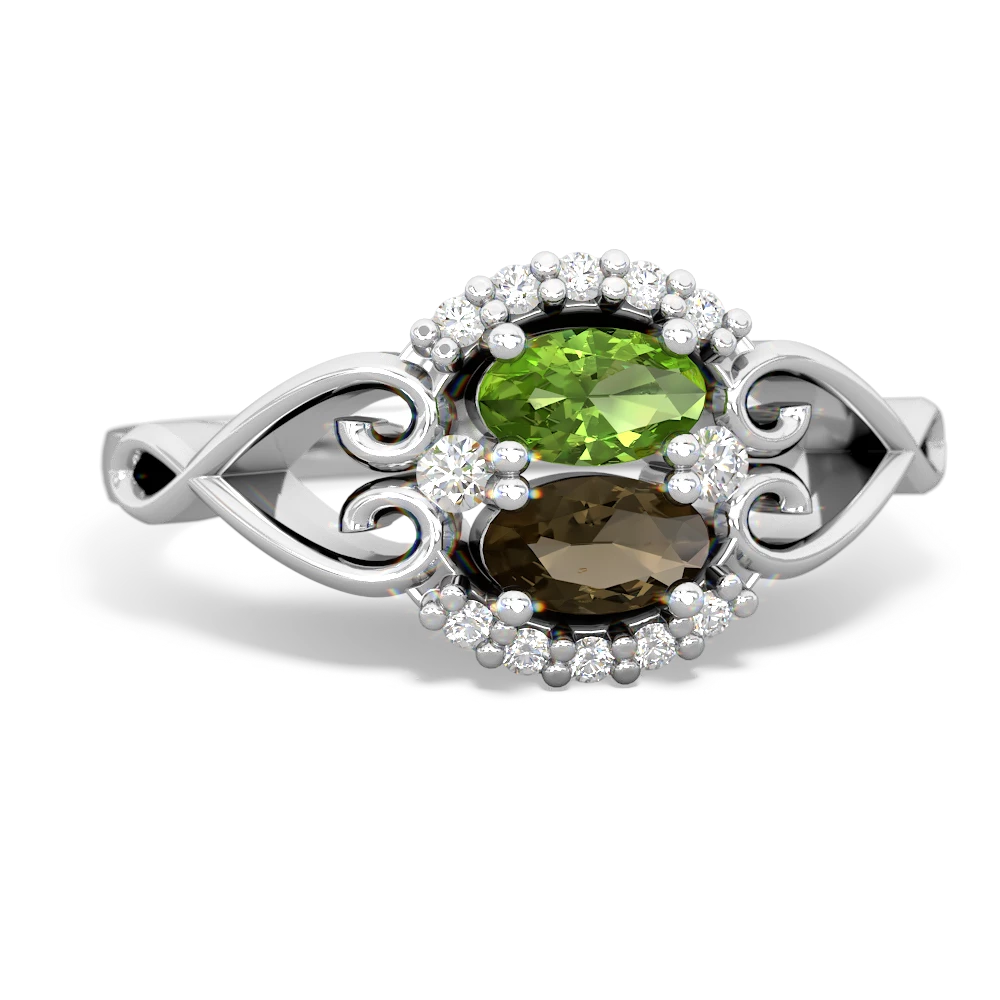 Peridot Love Nest 14K White Gold ring R5860