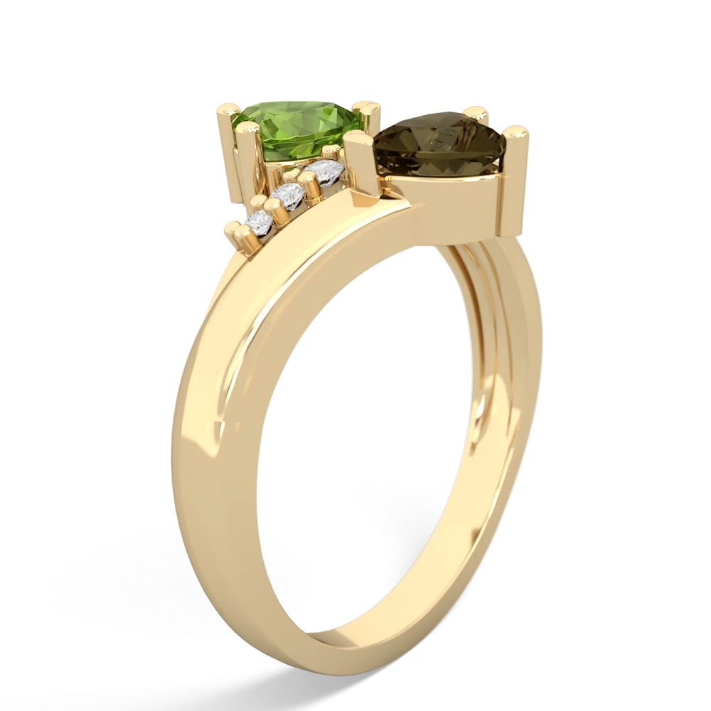 Peridot Heart To Heart 14K Yellow Gold ring R2064